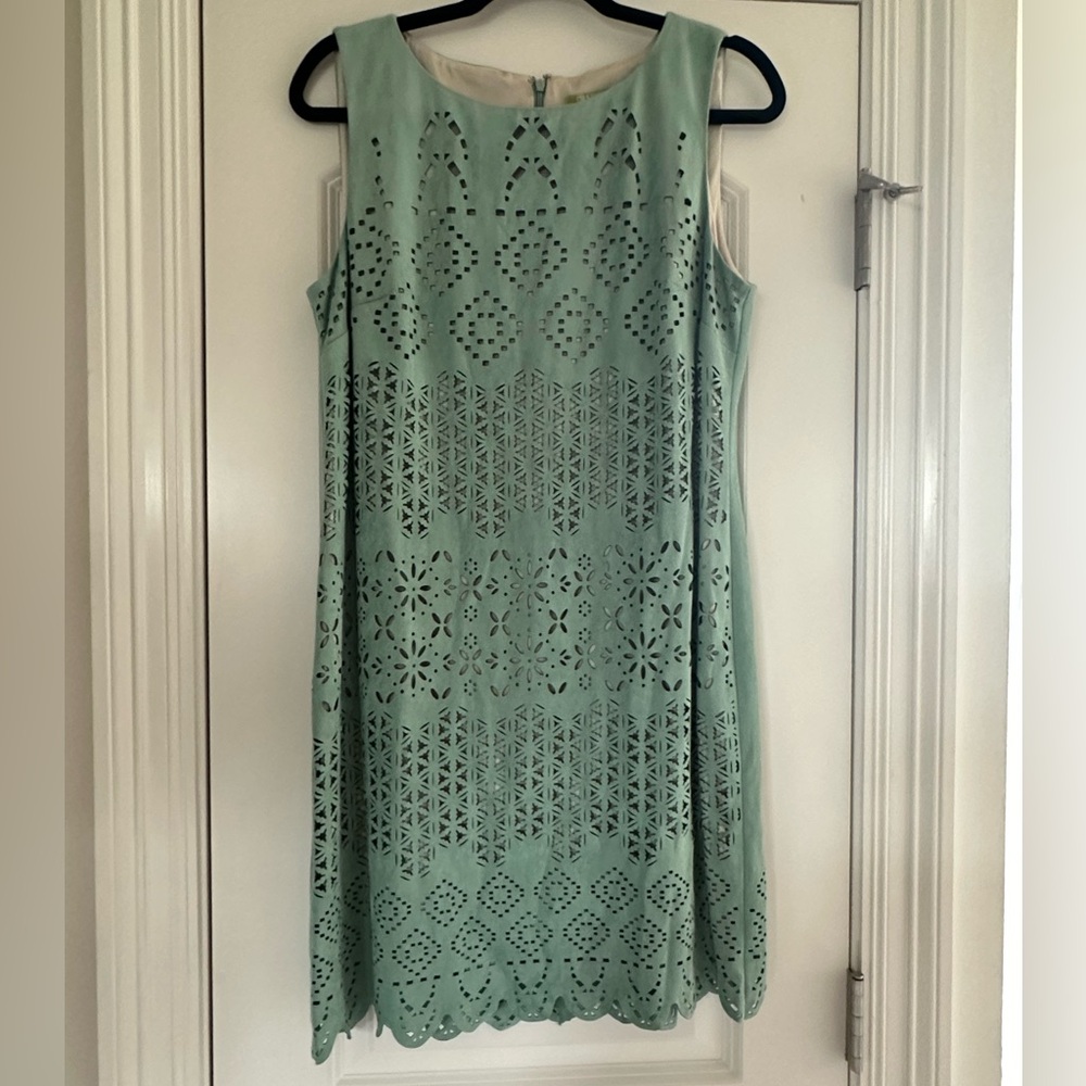 Gianni Bini Suede Eyelet Knee Length Dress